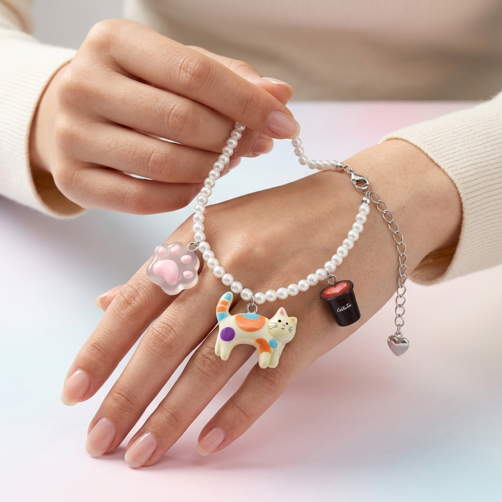 Custom MyCharm bracelet with small charm details
