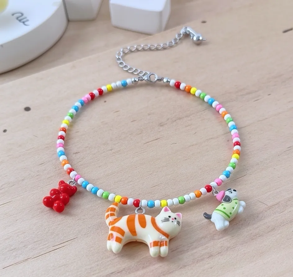 Personalized MyCharm necklace with colorful charms